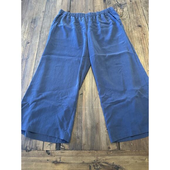 J Jill Pure Jill Sand Washed Pull On Wide Leg Cropped Pants Size Small Lagenlook - Picture 1 of 14